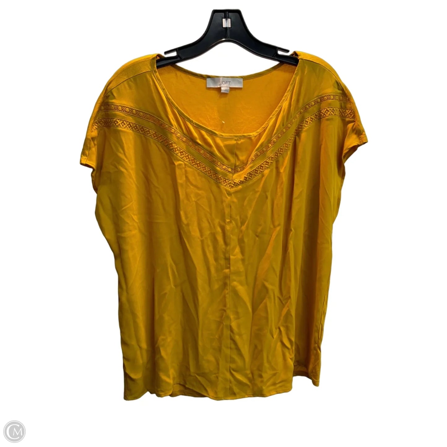 Top Short Sleeve By Loft In Yellow, Size: L