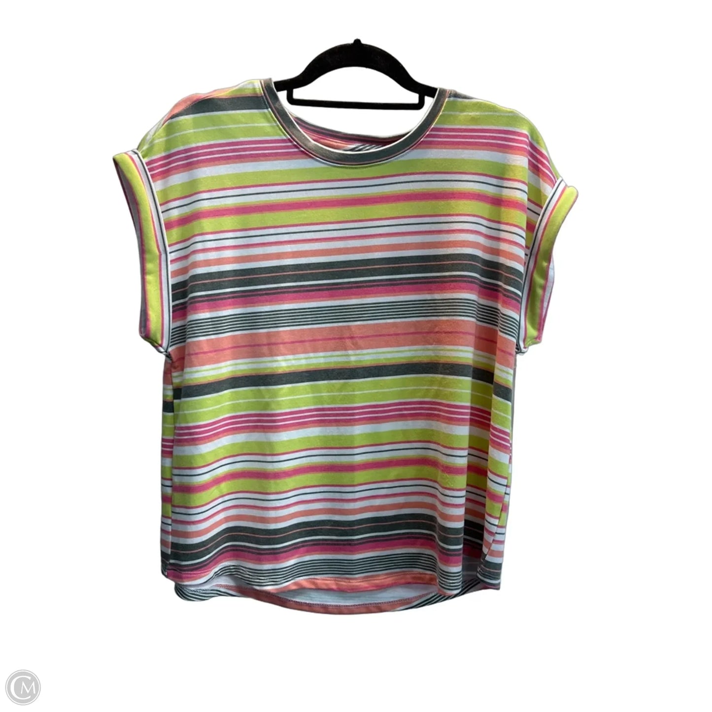 Top Short Sleeve By Cato In Striped Pattern, Size: M