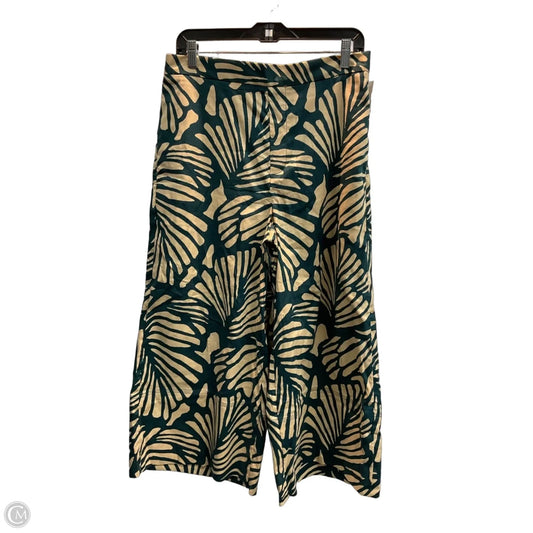 Pants Wide Leg By Banana Republic In Green & Tan, Size: M