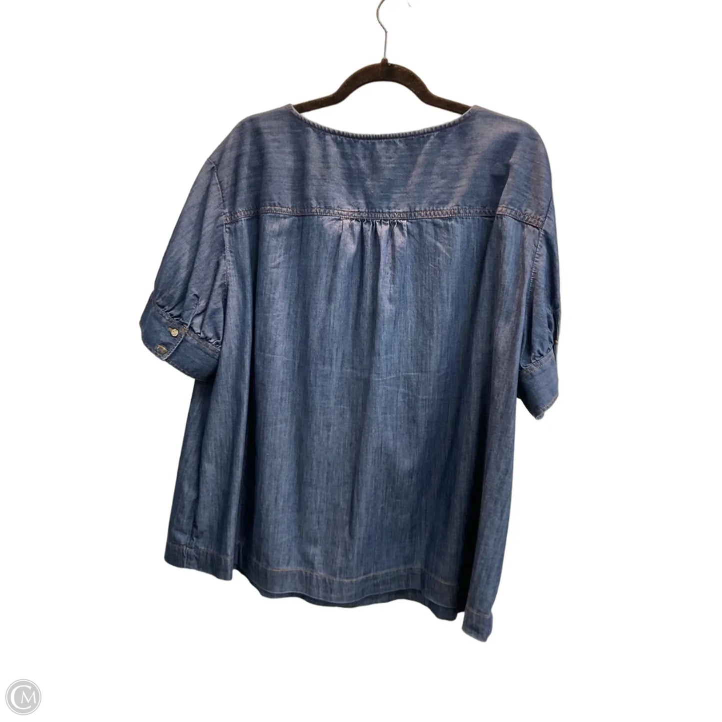 Top Short Sleeve By Talbots In Blue Denim, Size: 2x