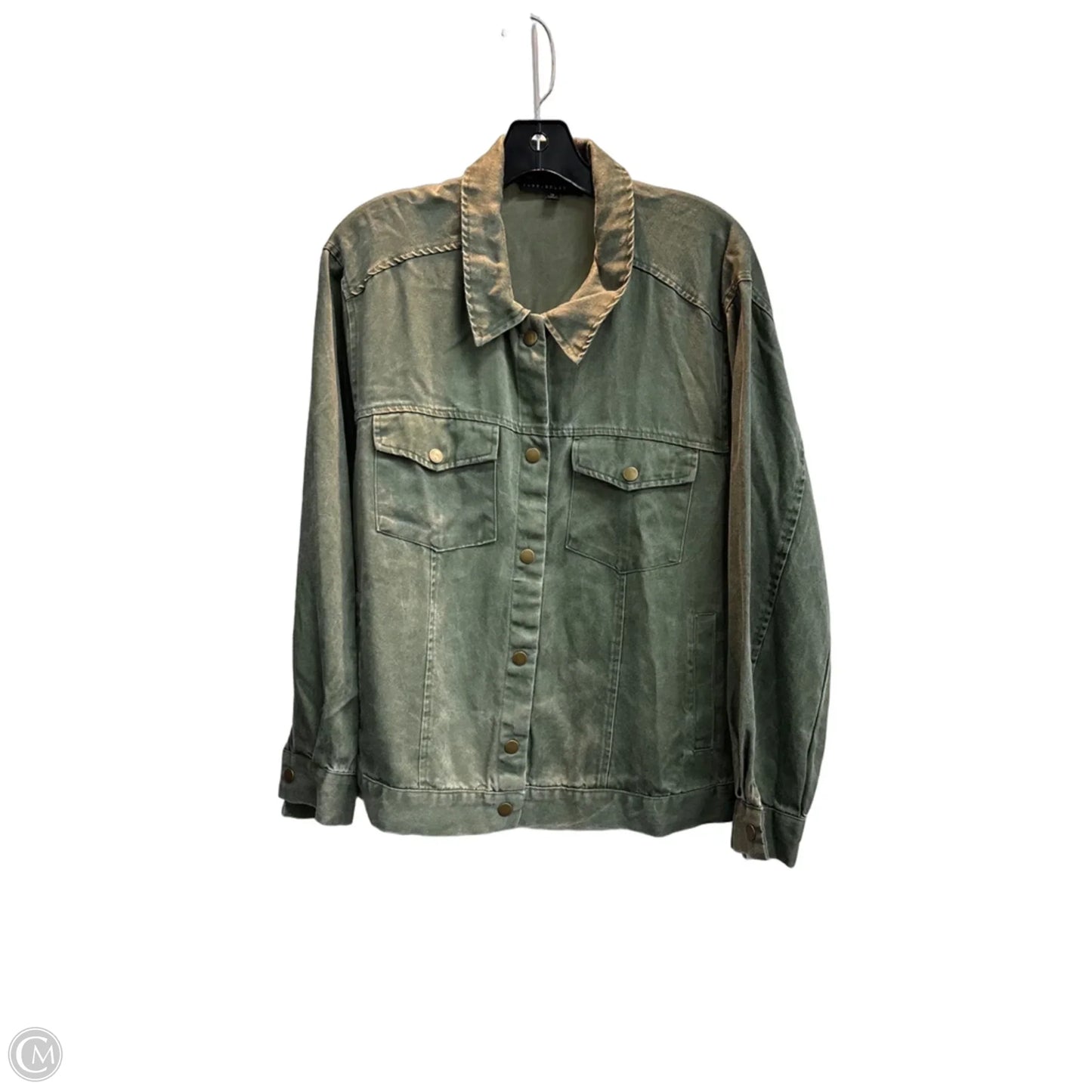 Jacket Denim By Jane And Delancey In Green, Size: 1x