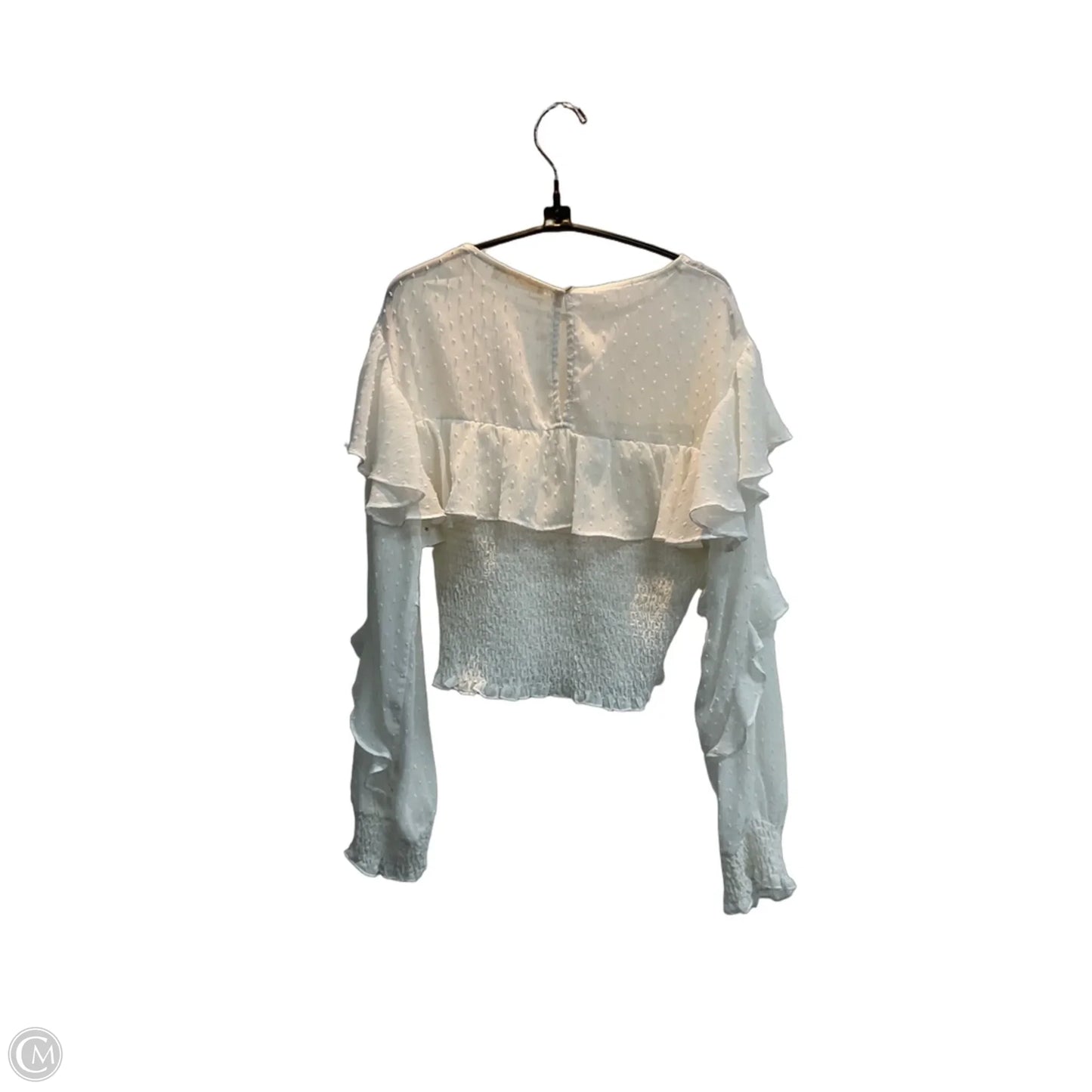Blouse Long Sleeve By Illa Illa In White, Size: S