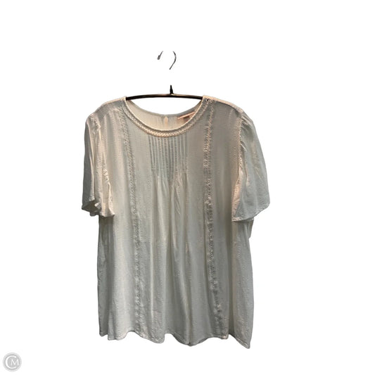 Top Short Sleeve By Knox Rose In White, Size: Xl
