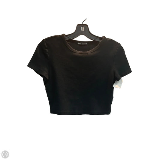 Top Short Sleeve Basic By Zara In Black, Size: M