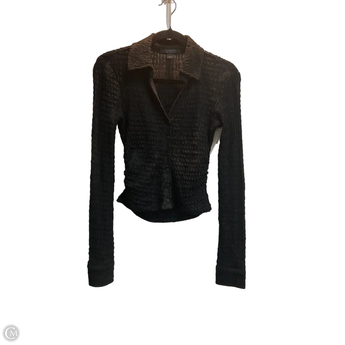 Top Long Sleeve Designer By All Saints In Black, Size: Xs