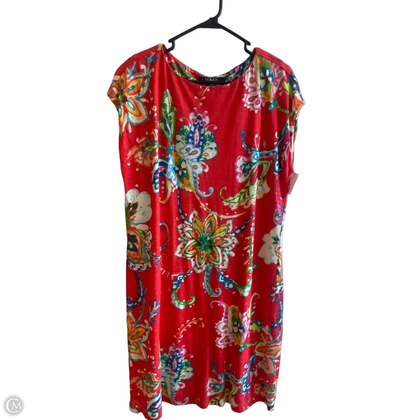 Dress Casual Midi By Lauren By Ralph Lauren In Floral Print, Size: L