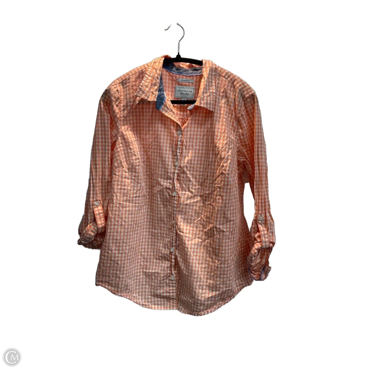 Top Long Sleeve By Charter Club In Orange, Size: M