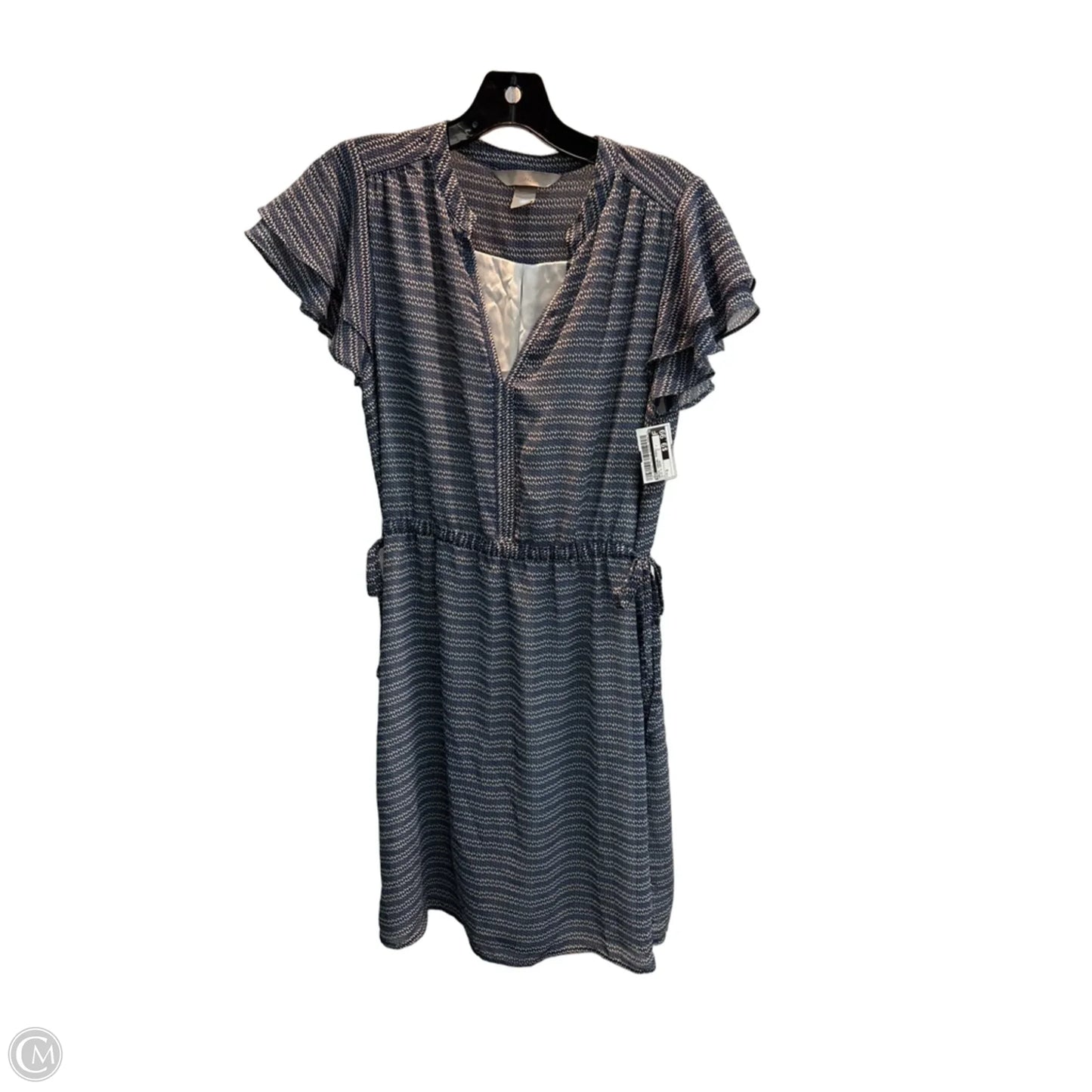 Dress Casual Midi By H&m In Blue & Cream, Size: S