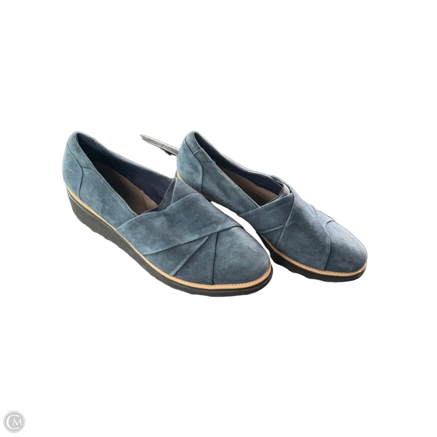Shoes Heels Wedge By Clarks In Blue, Size: 8.5
