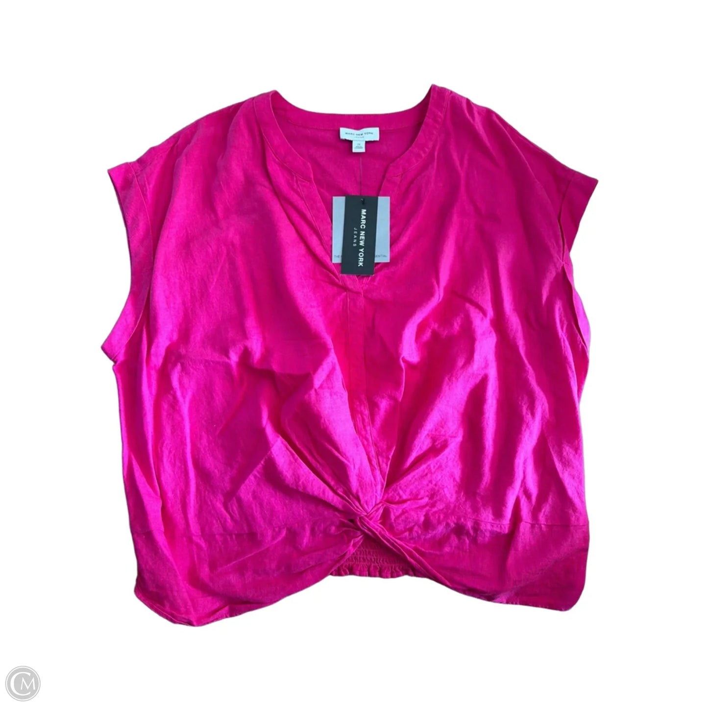 Top Short Sleeve By Marc New York In Pink, Size: 2x