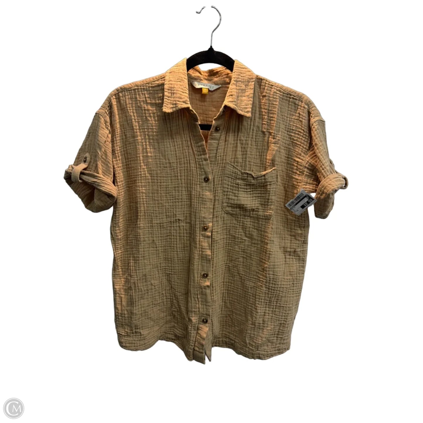 Top Short Sleeve By Downeast In Tan, Size: Xs