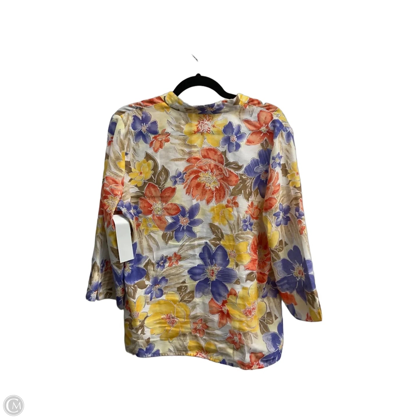 Top Long Sleeve By Alfred Dunner In Floral Print, Size: Lp