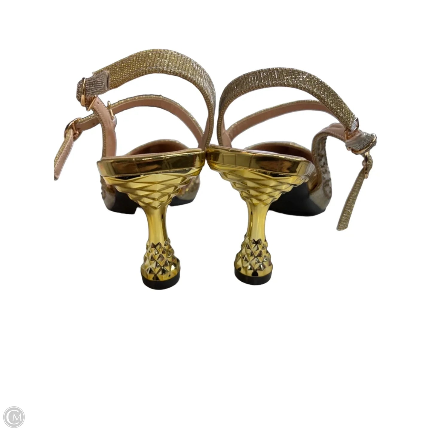 Shoes Heels Kitten By Clothes Mentor In Gold, Size: 8.5