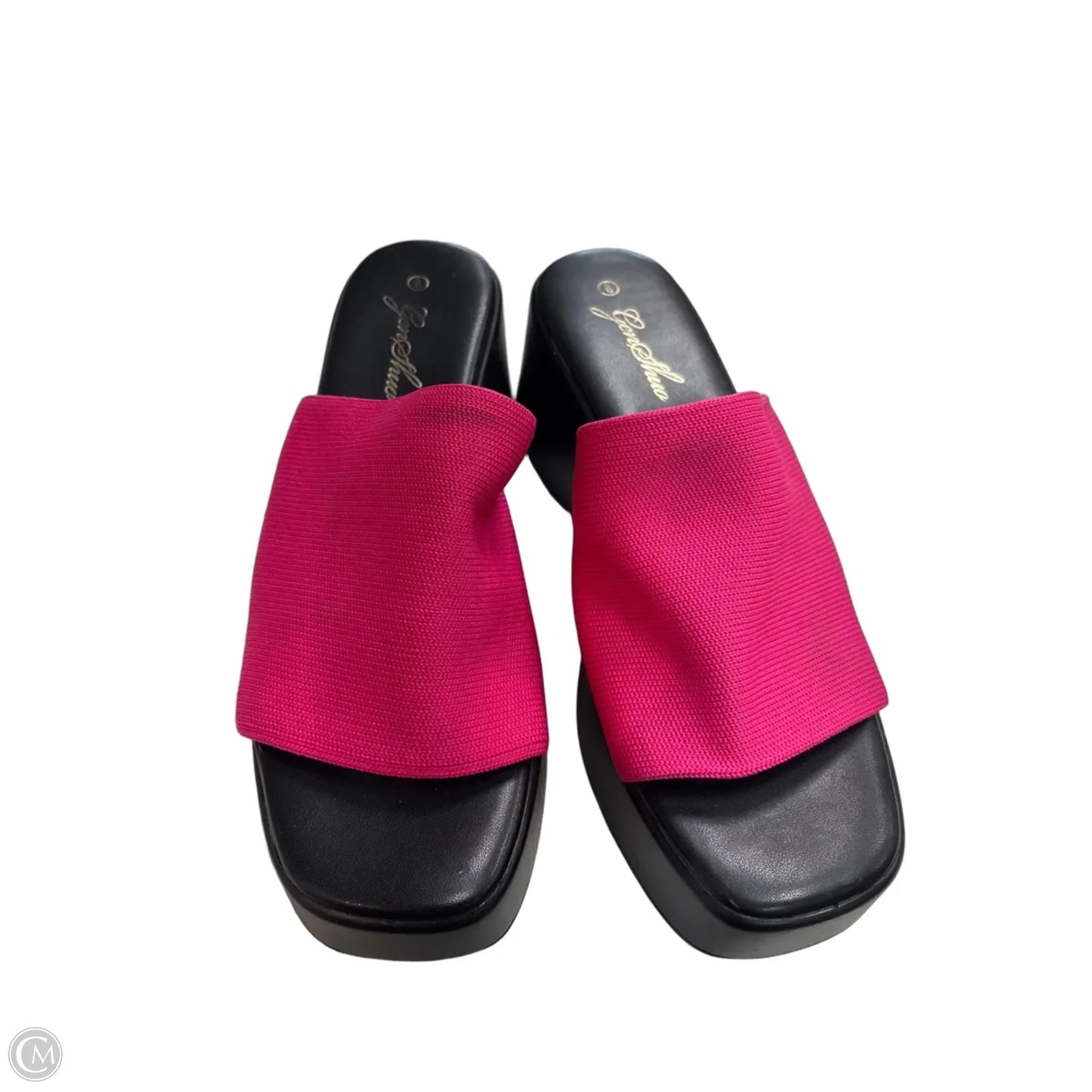 Sandals Heels Platform By Clothes Mentor In Black & Pink, Size: 9