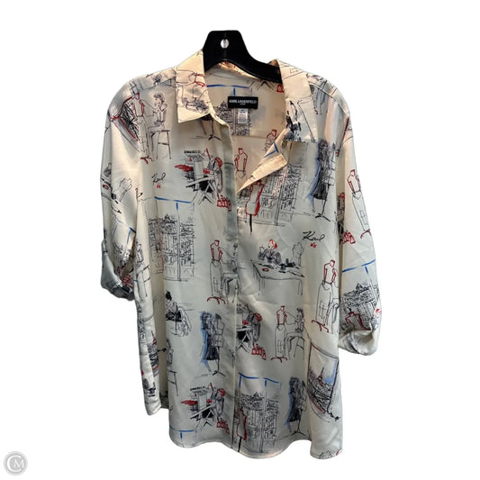 Blouse Designer By Karl Lagerfeld In Multi-colored, Size: M
