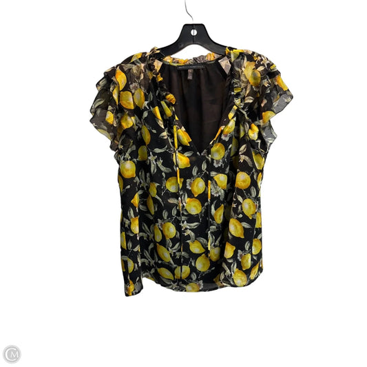 Blouse Sleeveless By White House Black Market In Black & Yellow, Size: L
