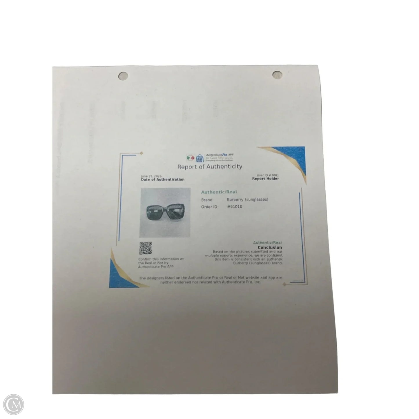 Sunglasses Luxury Designer By Burberry, Size: