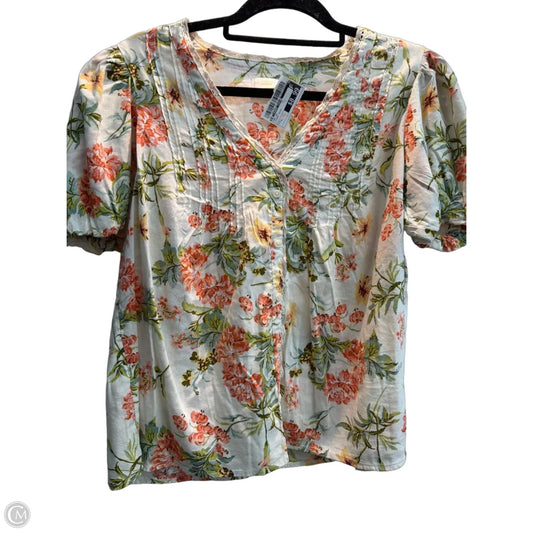 Top Short Sleeve By Lc Lauren Conrad In Floral Print, Size: L