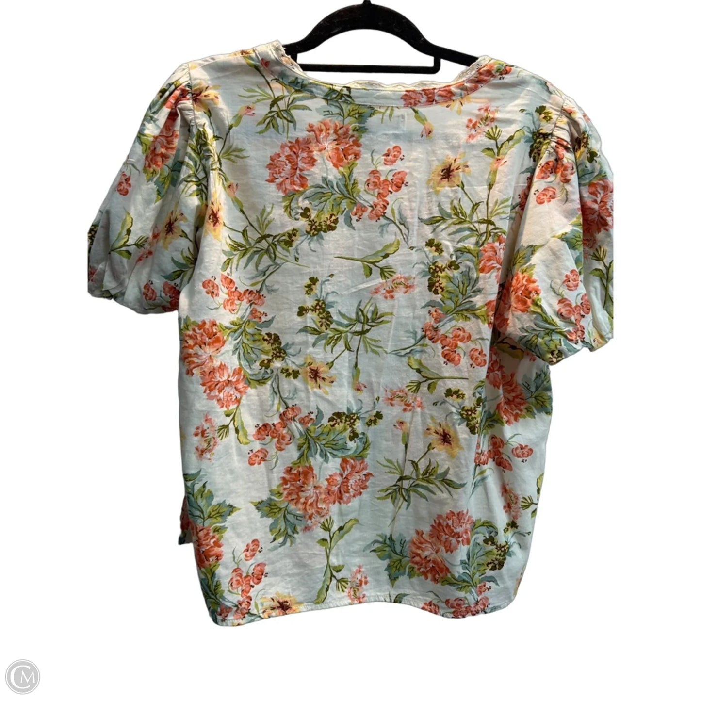Top Short Sleeve By Lc Lauren Conrad In Floral Print, Size: L