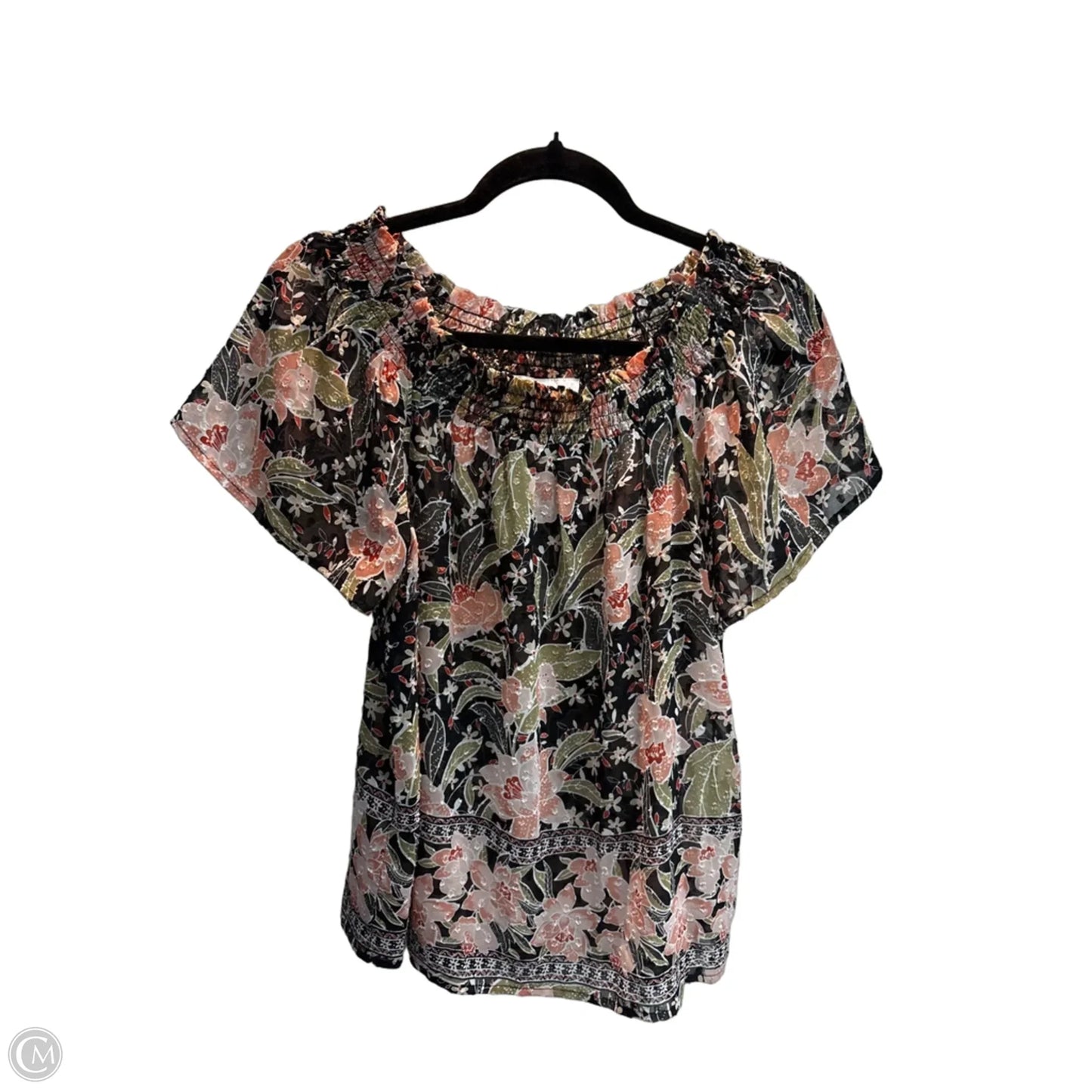 Top Short Sleeve By Dr2 In Floral Print, Size: M