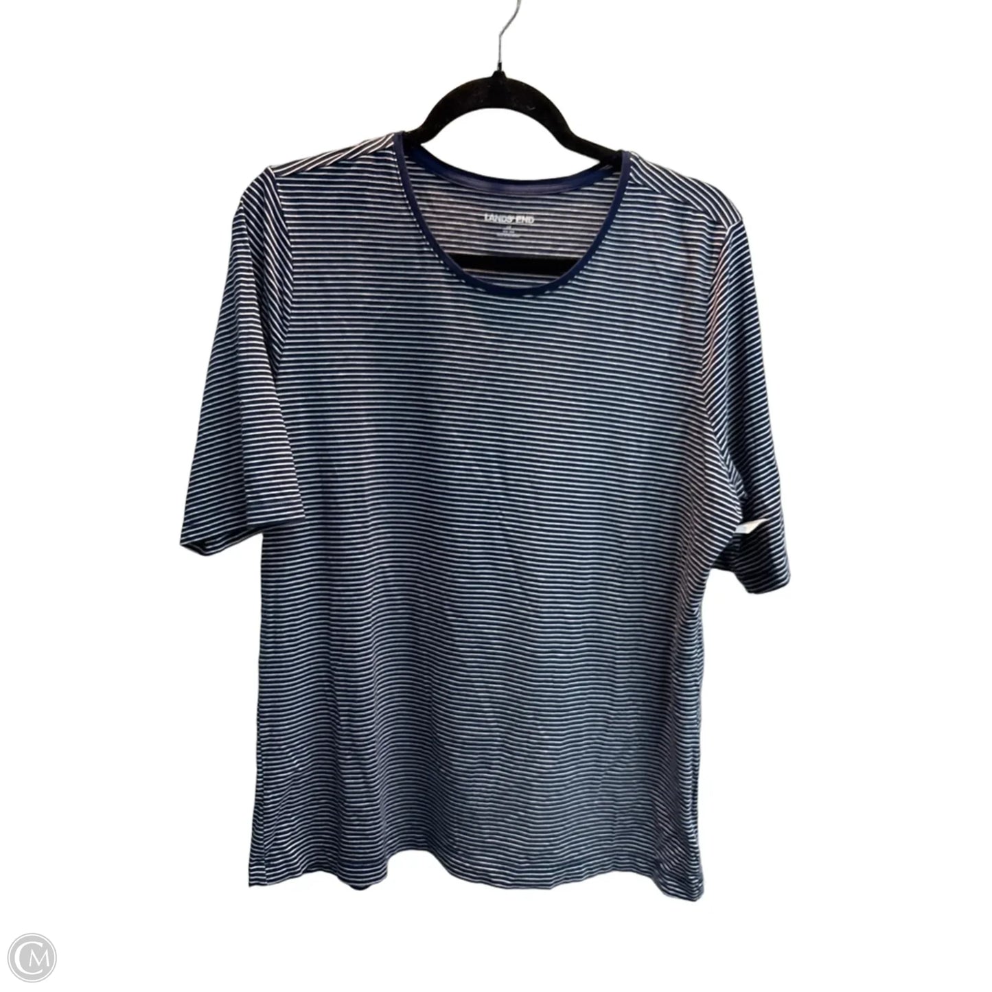 Top Short Sleeve Basic By Lands End In Striped Pattern, Size: 1x