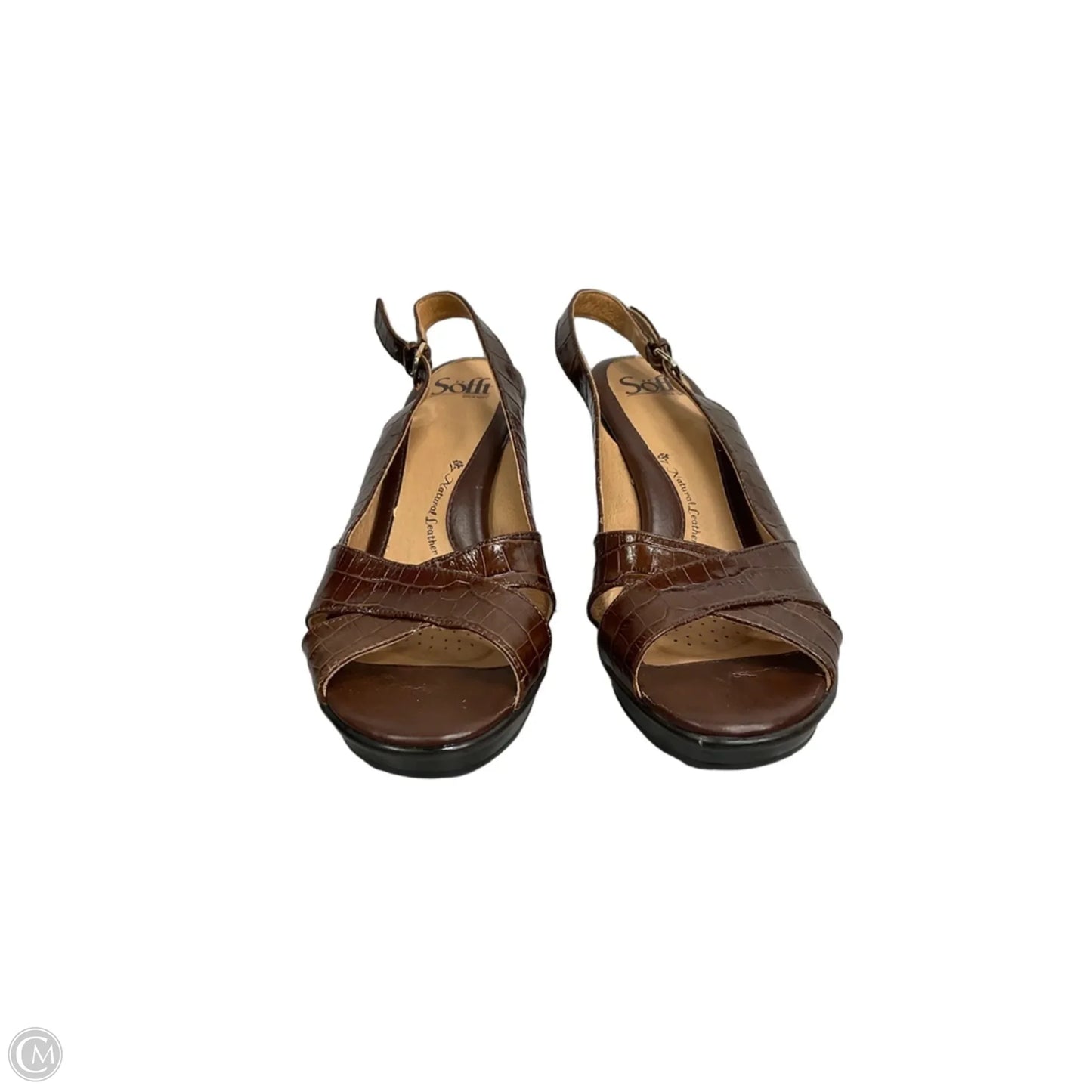 Sandals Heels Block By Sofft In Brown, Size: 9.5