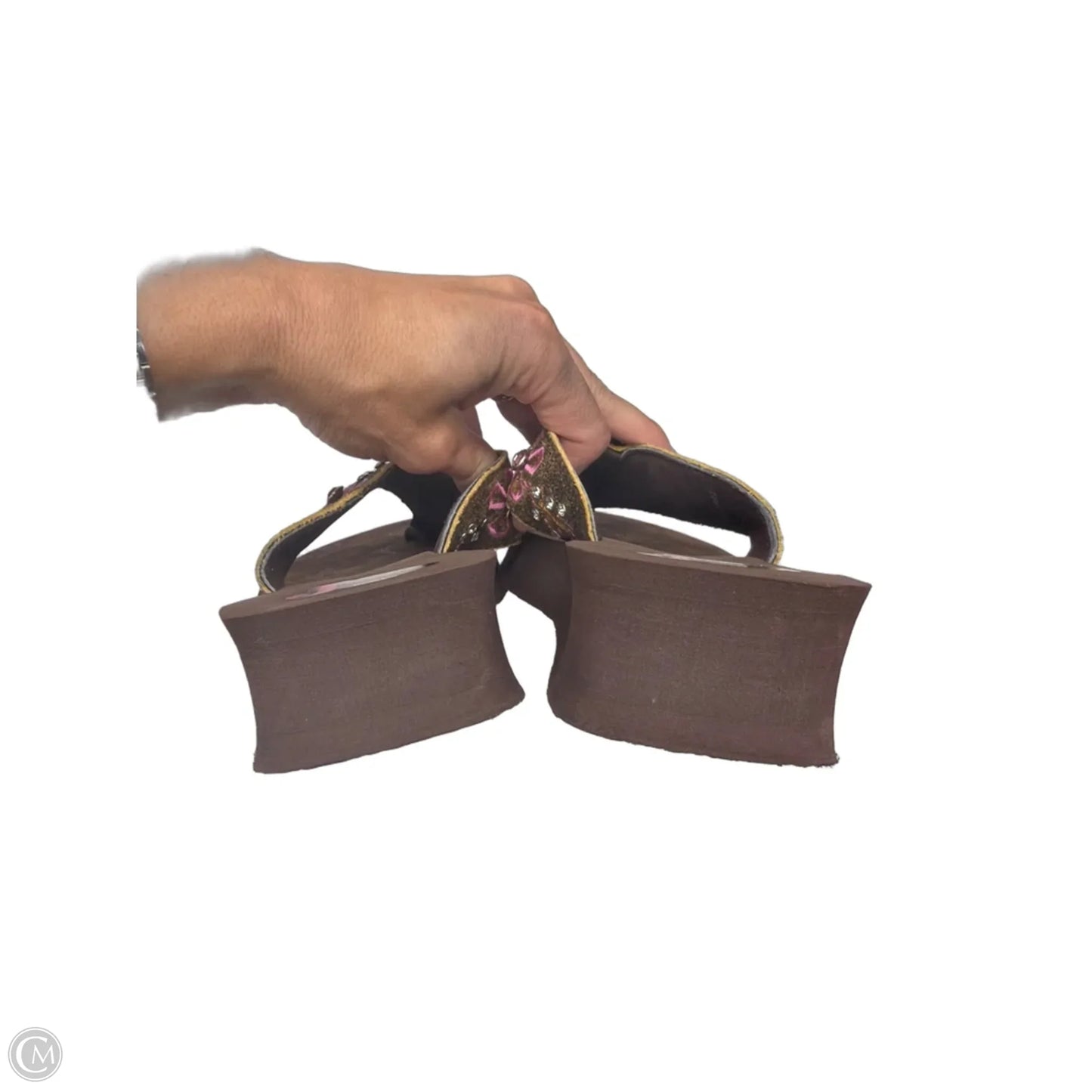 Sandals Flip Flops By Justin In Brown, Size: 6