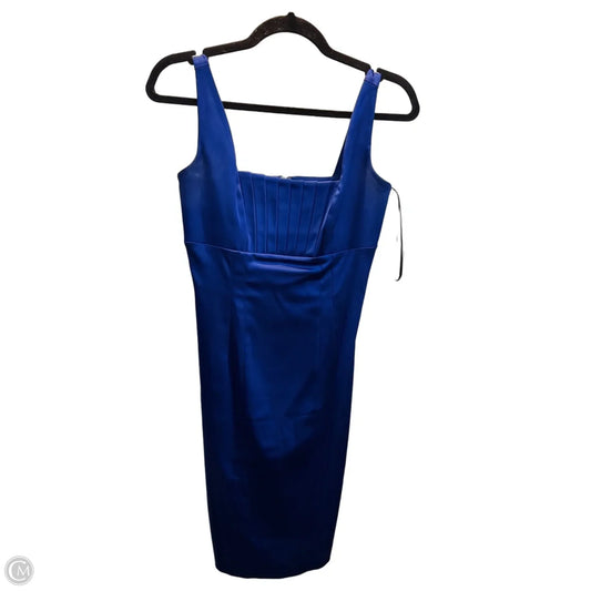 calvin klein blue satin dress Calvin Klein Navy Blue Satin Sheath V-Neck And V Back Cocktail Dress S LuxAnthropy