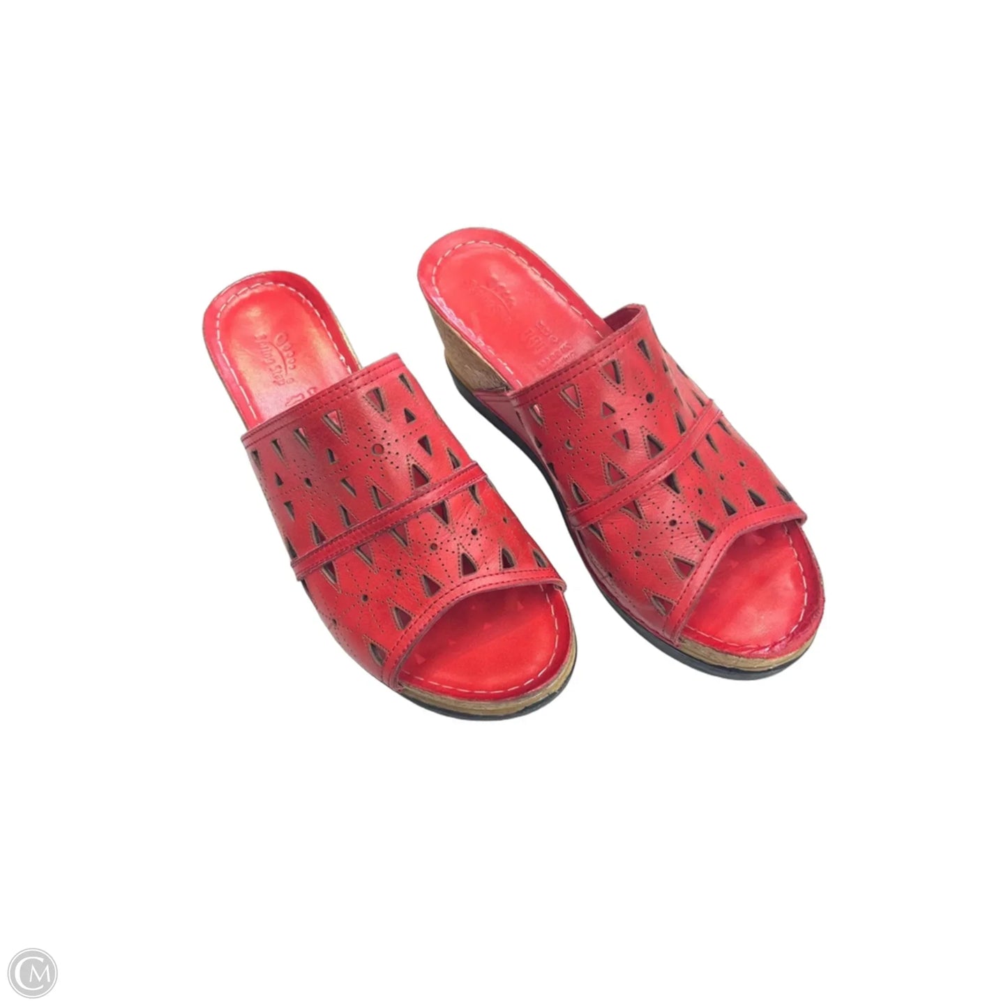 Sandals Heels Wedge By Spring Step In Red, Size: 9