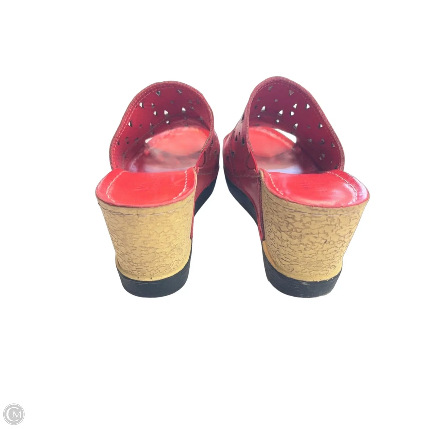 Sandals Heels Wedge By Spring Step In Red, Size: 9