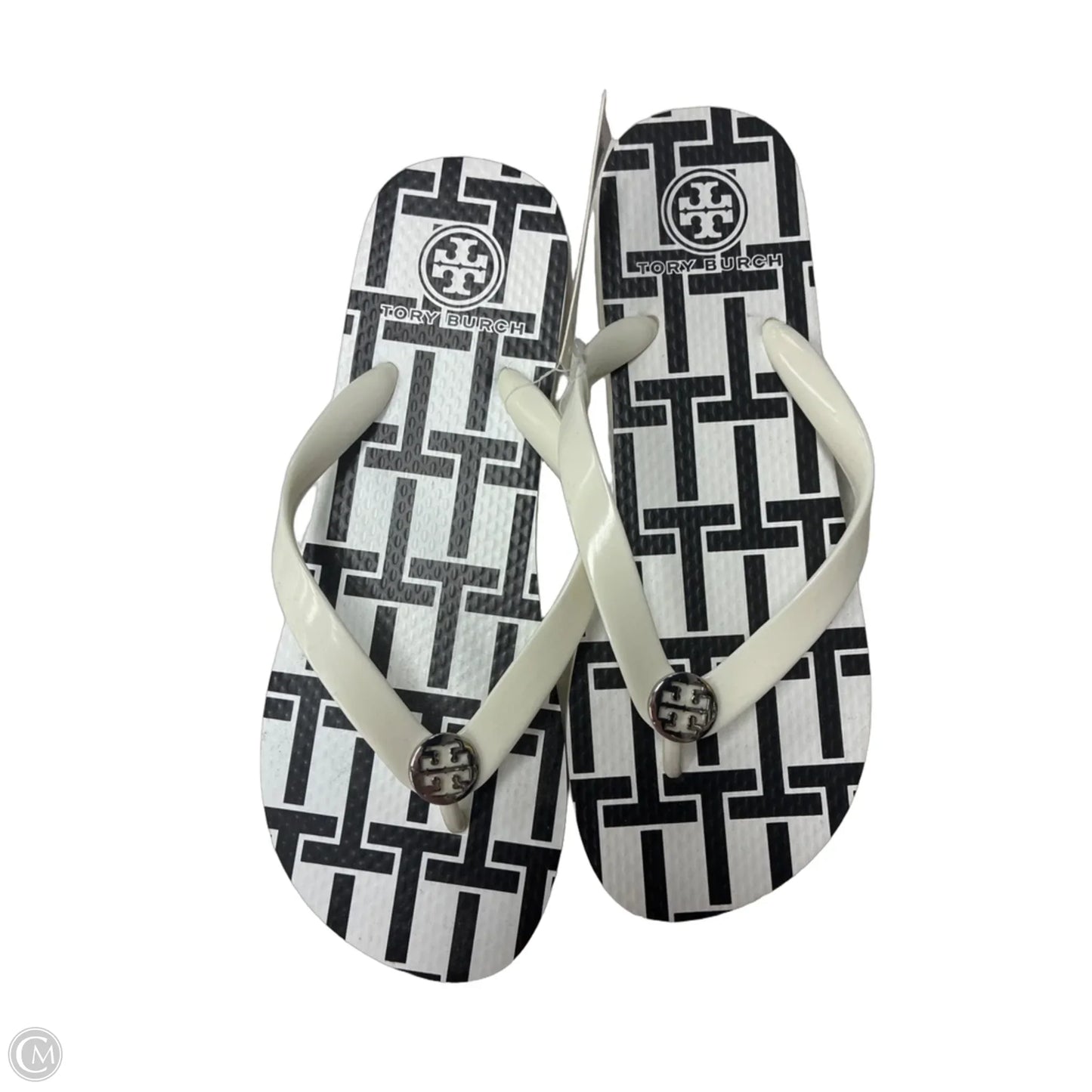 Sandals Designer By Tory Burch In Black & White, Size: 8