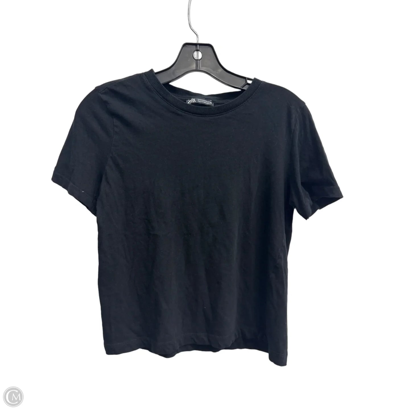 Top Short Sleeve Basic By Zara In Black, Size: M