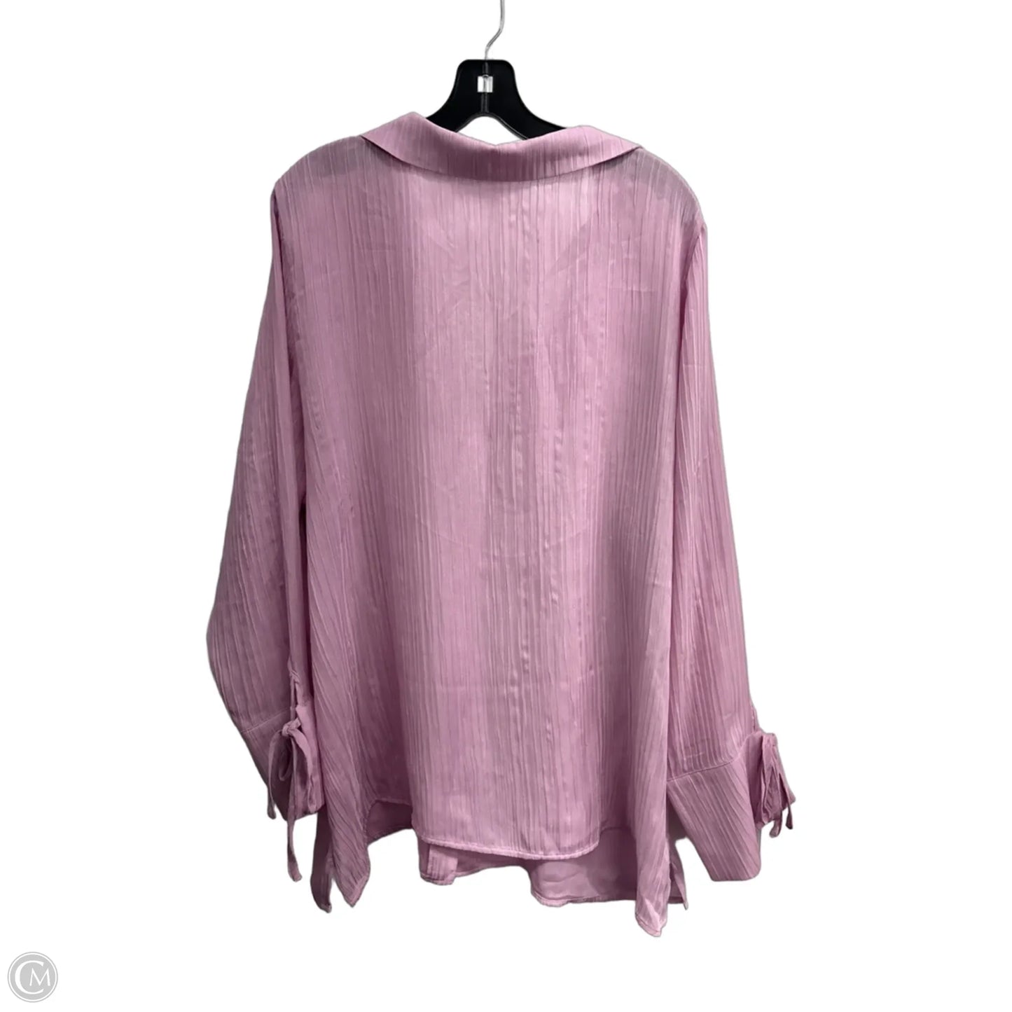 Blouse Long Sleeve By Clothes Mentor In Pink, Size: 2x