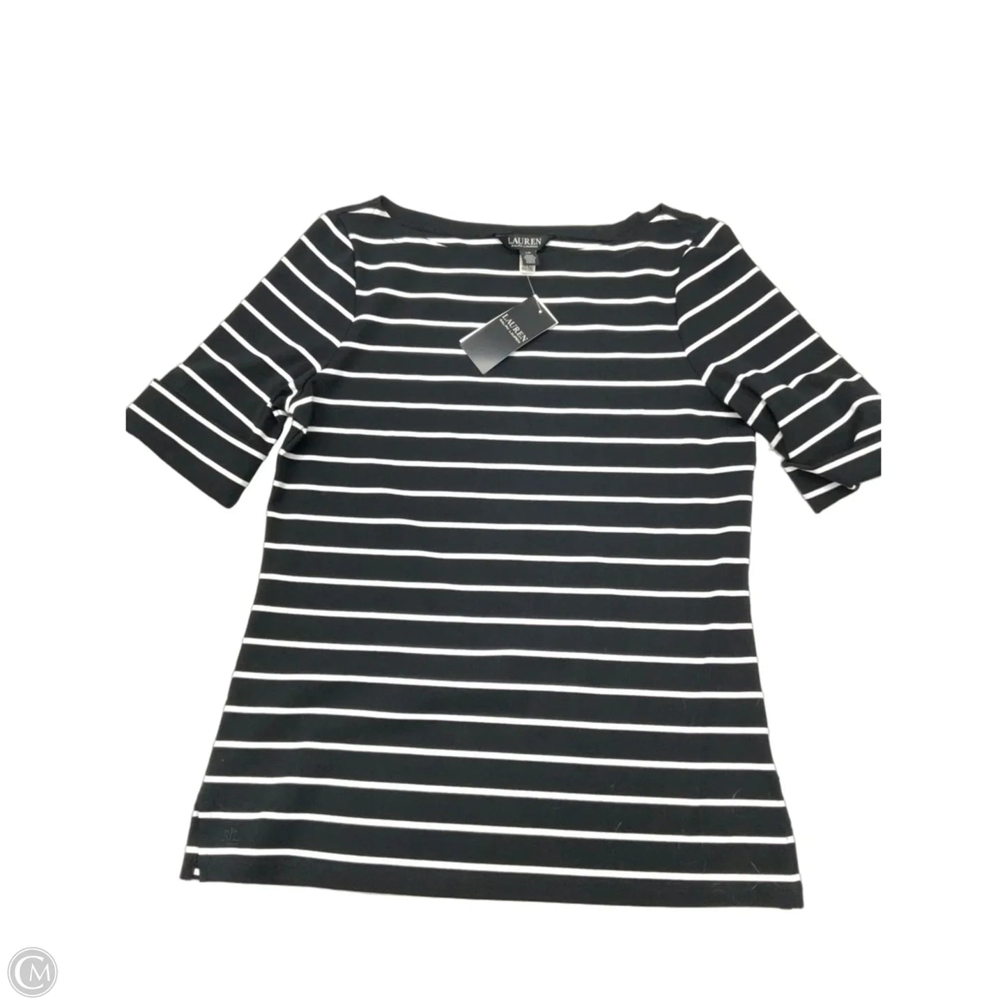 Top Short Sleeve By Lauren By Ralph Lauren In Striped Pattern, Size: L