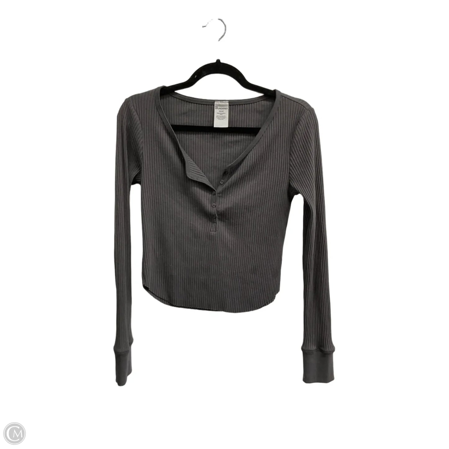 Top Long Sleeve Basic By No Boundaries In Grey, Size: S