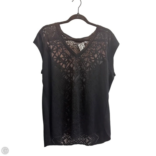 Top Short Sleeve By Nicole By Nicole Miller In Black, Size: Xl