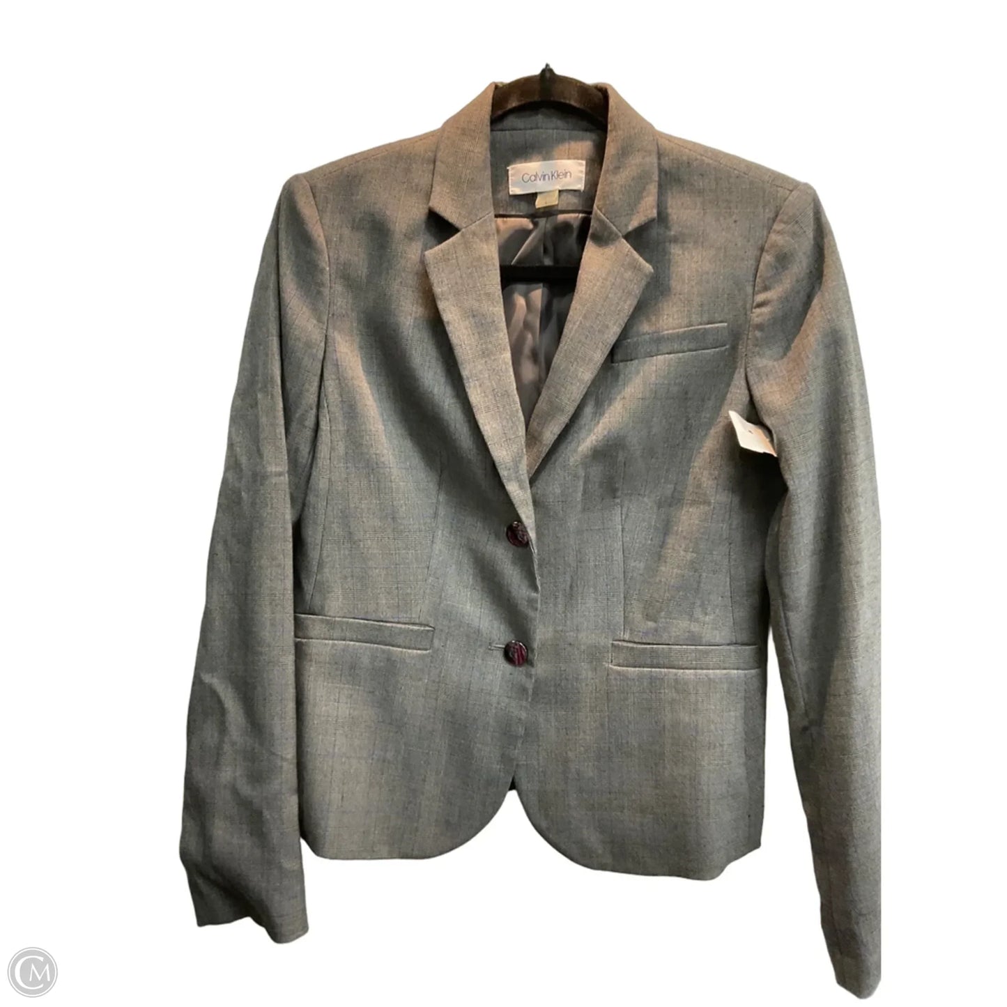 Blazer By Calvin Klein In Grey, Size: S