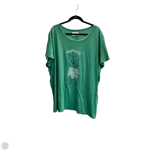 Top Short Sleeve By Croft And Barrow In Green, Size: 4x