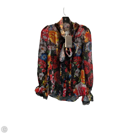 Blouse Long Sleeve By Clothes Mentor In Floral Print, Size: M
