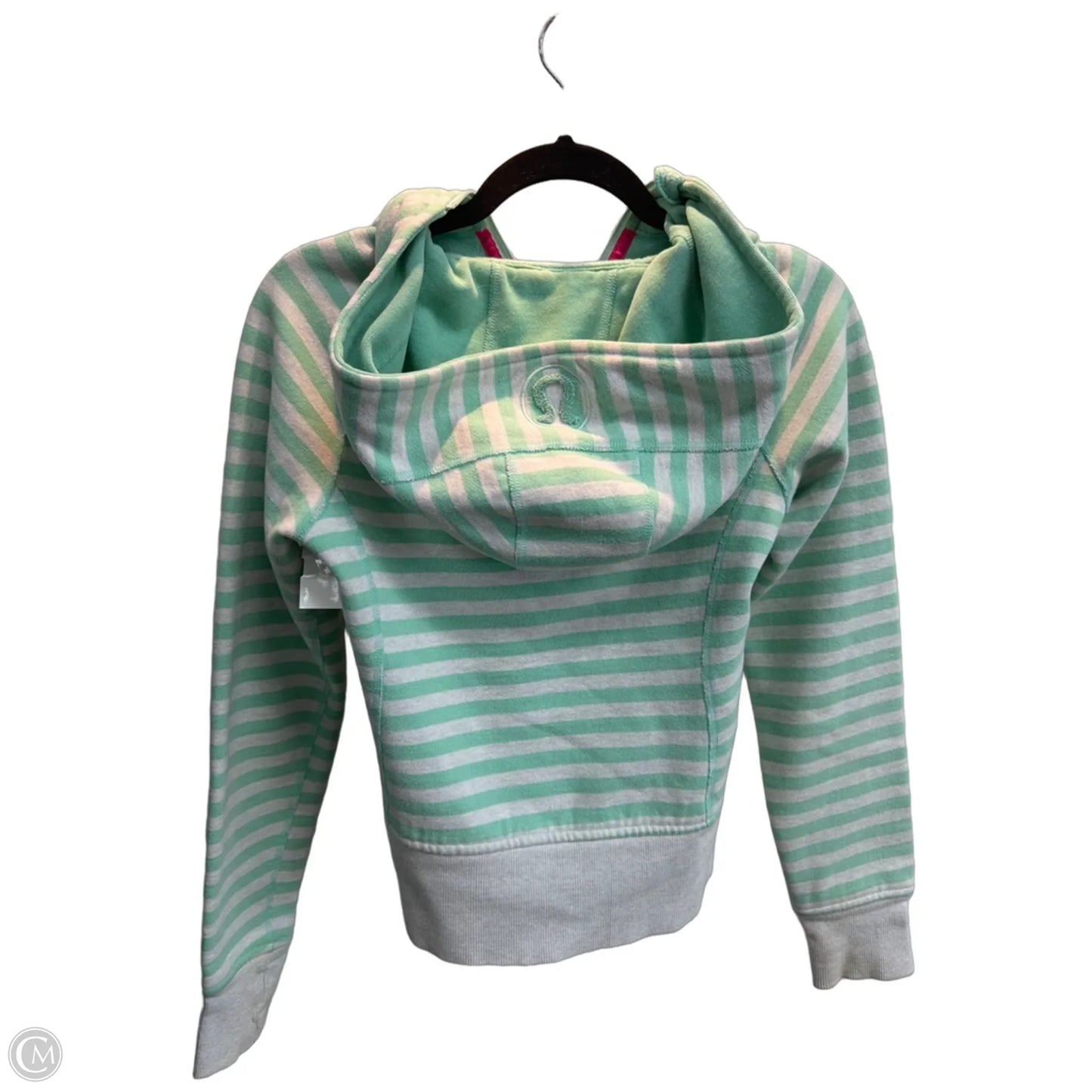 Athletic Jacket By Lululemon In Striped Pattern, Size: S