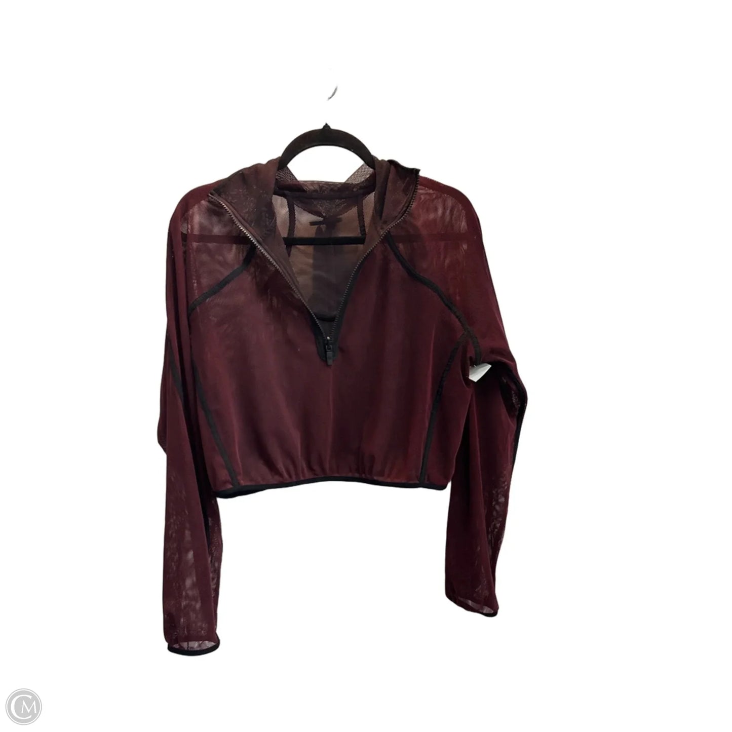Athletic Top Long Sleeve Collar By Lululemon In Maroon, Size: S