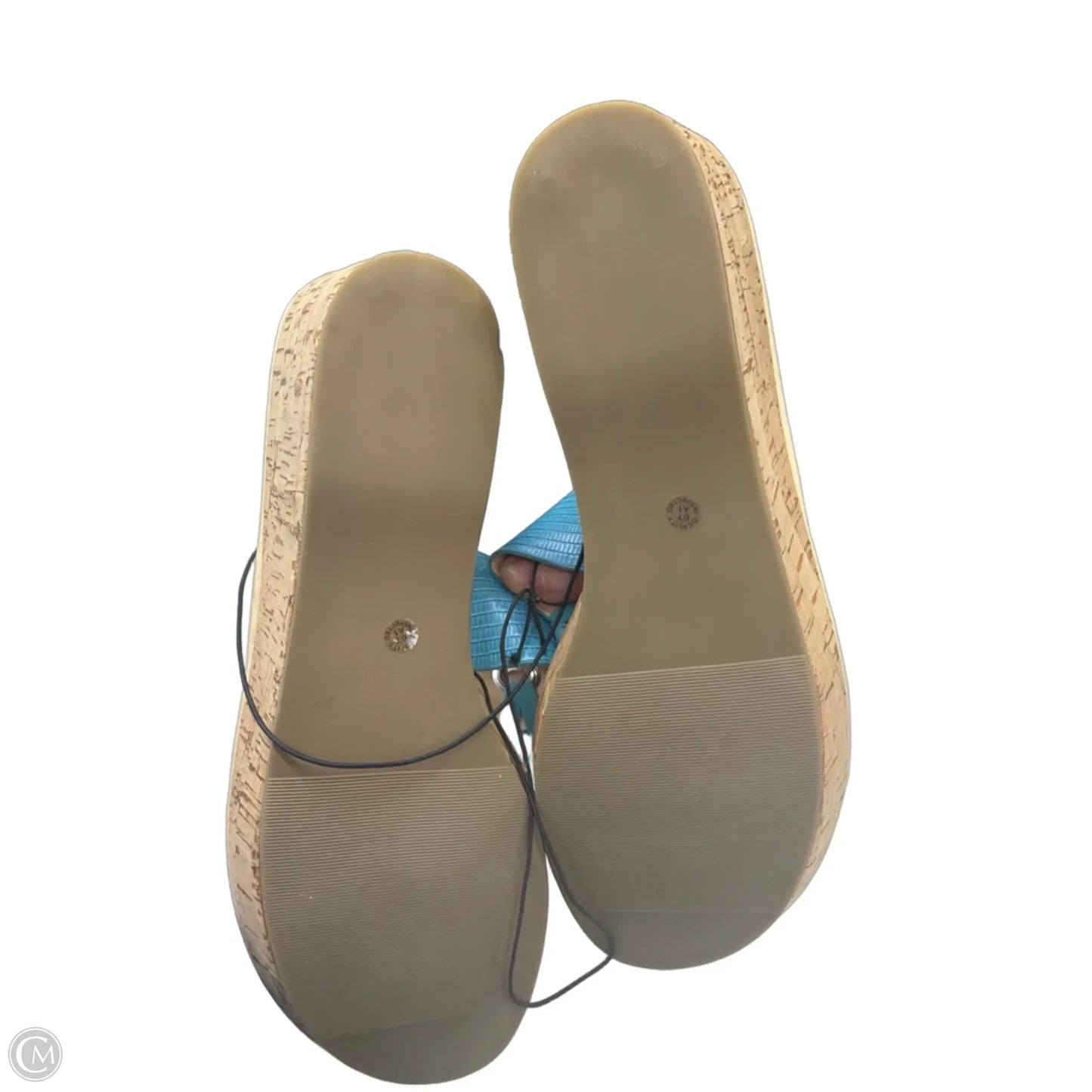 Sandals Heels Wedge By Liz Claiborne In Blue, Size: 10