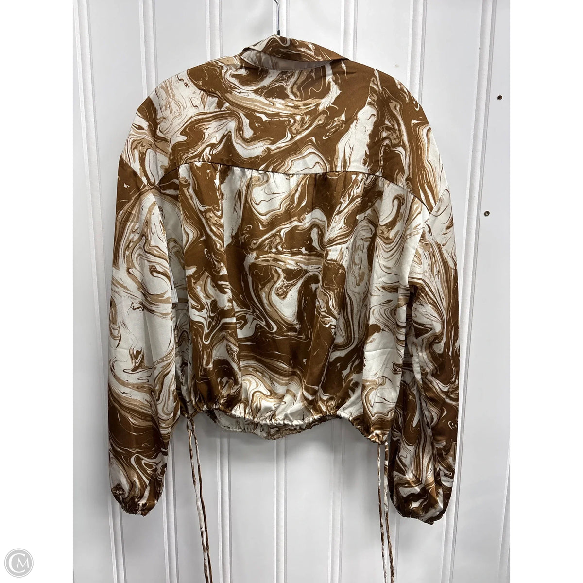 Blouse Long Sleeve By Blu Pepper In Brown, Size: L