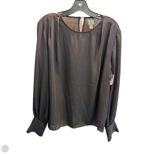 Top Long Sleeve By Worthington In Black, Size: L