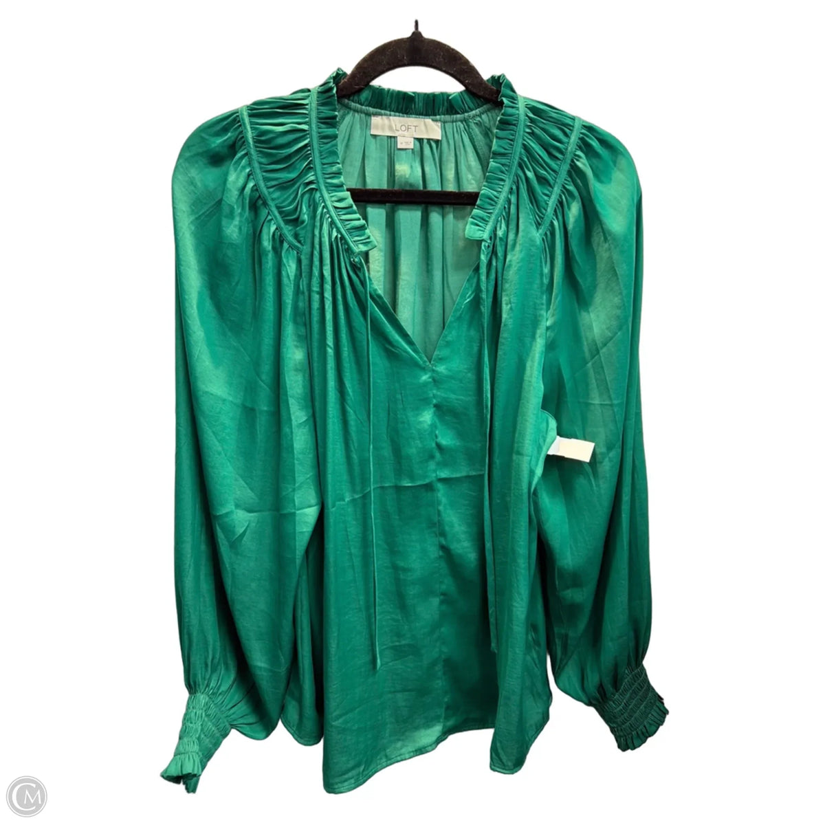 Blouse Long Sleeve By Loft In Green, Size: M