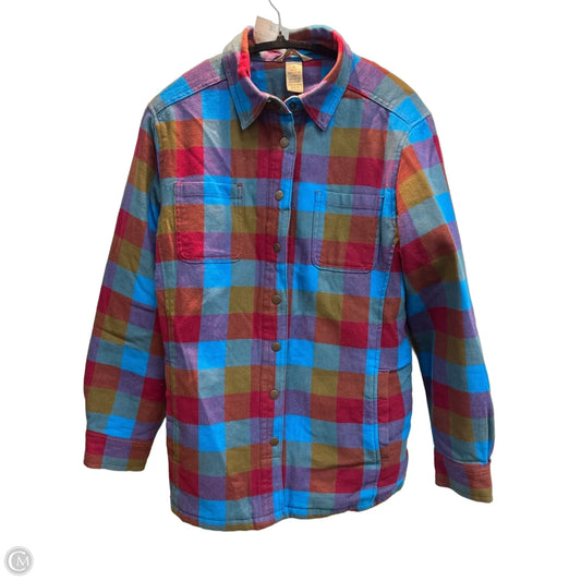 Jacket Puffer & Quilted By Duluth Trading In Plaid Pattern, Size: M