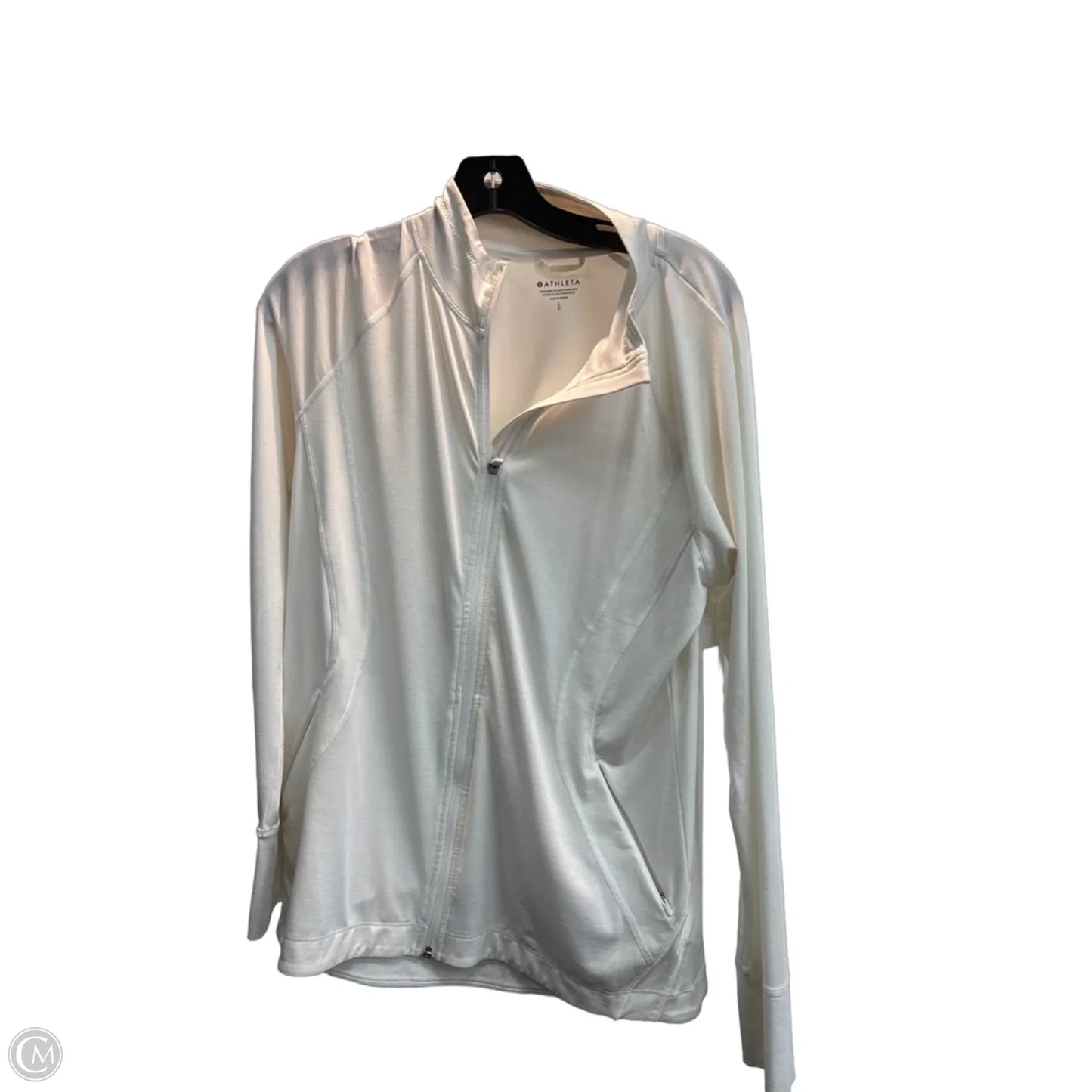 Athletic Jacket By Athleta In White, Size: L