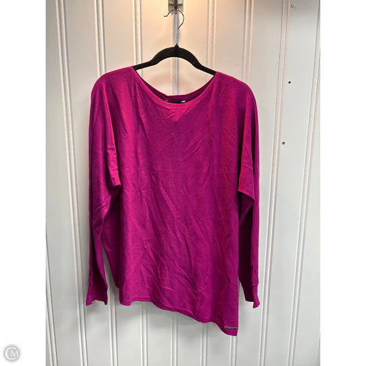 Top Long Sleeve By Peace Love World In Pink, Size: L