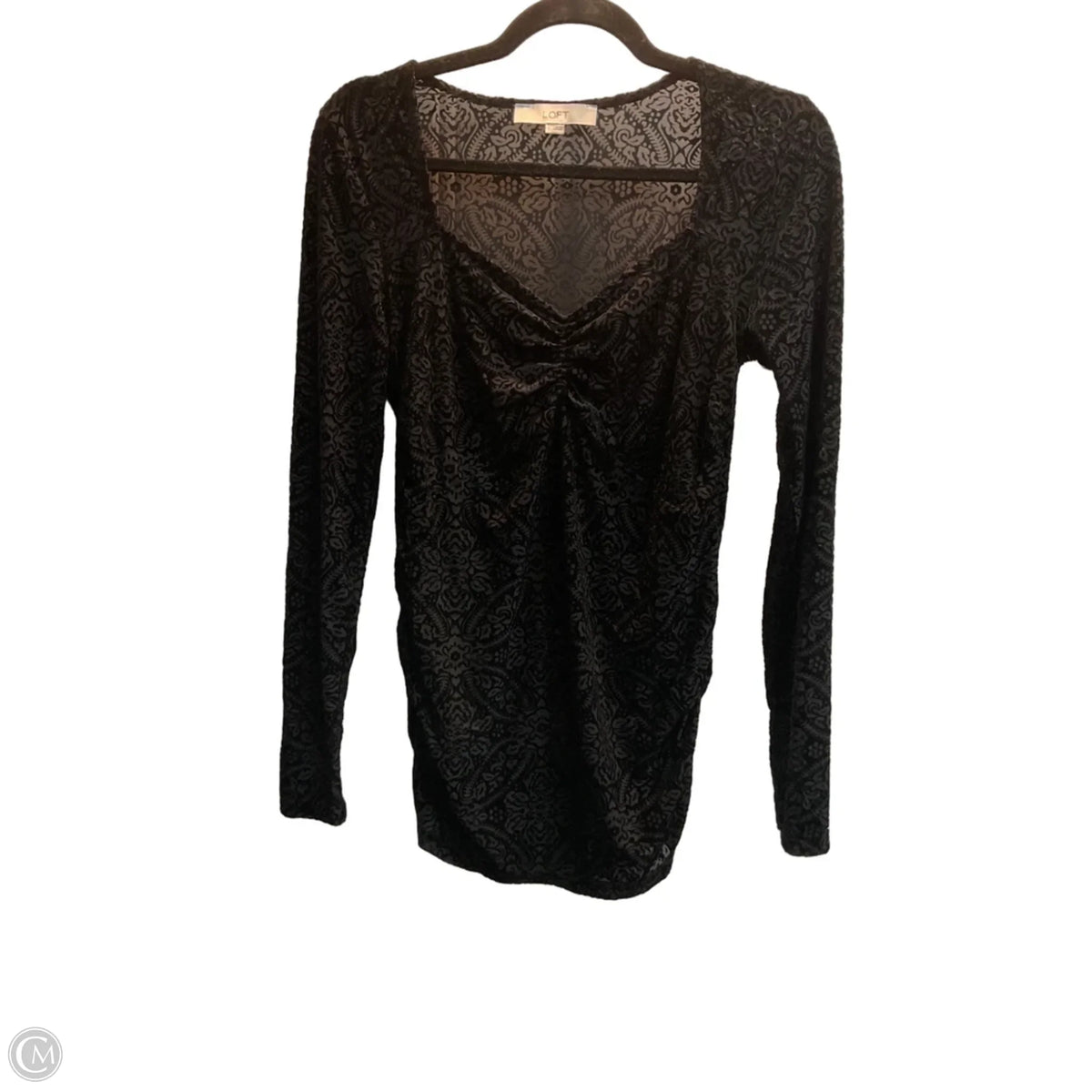 Top Long Sleeve By Loft In Black, Size: L
