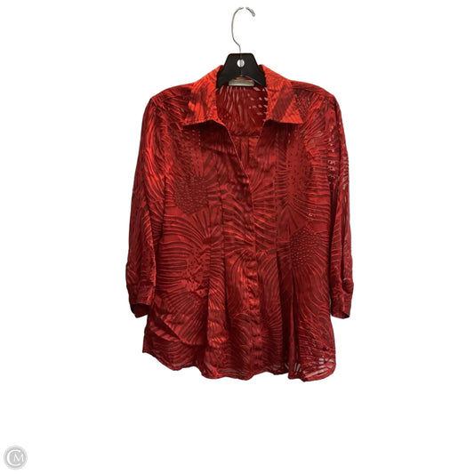 Top Long Sleeve By Coldwater Creek In Red, Size: M